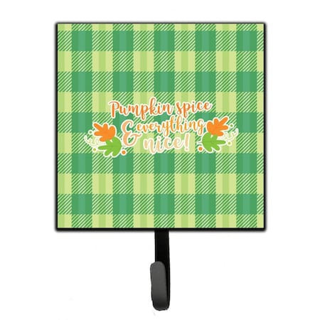 Carolines Treasures Fall Pumpkin Spice Gingham Leash or Key Holder BB6923SH4